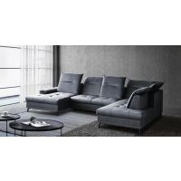 Mars Meble - BRUNO U ANTHRACITE Narożnik z funkcją i pojemnikiem PROMOCJA