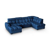 Mars Meble - GOMEZ U DARK BLUE Narożnik z funkcją i pojemnikiem PROMOCJA