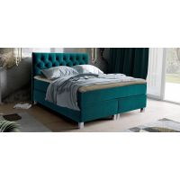 PMW - GALI Łóżko kontynentalne z pojemnikiem | 180x200 | Wysokość zagłówka 120 cm | Materac Komfort | Topper HR