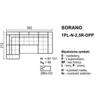 Meblomak - SORANO Narożnik 1PL-N-2,5R-OTPP lub OTPL-2,5R-N-1PP z funkcją spania i pojemnikiem .