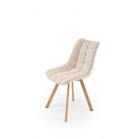 HALMAR - K332_WD Krzesło Nogi naturalny | Siedzisko beżowe