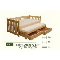 PANKAU - Łóżko parterowe Makary II bez materaca piankowego (spanie 90/200)