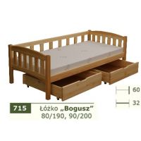 PANKAU - Łóżko parterowe Bogusz bez materaca piankowego (spanie 90/200)