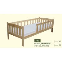 PANKAU - Łóżko parterowe Martusia z materacem piankowym (spanie 90/200)
