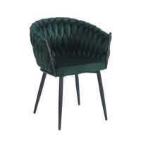 FURNITEX - K7-FX Krzesło | Velvet Riviera 38 | Zielone | Nogi czarne