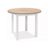 SIGNAL - ADAM Stoł fi 80cm | Dąb Lancelot | Biały mat | z PL