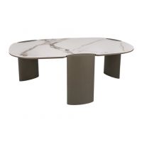 SIGNAL - ADORO B CERAMIC Ława | Biały AMBER BIANCO | Miedziany