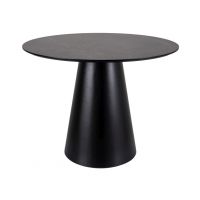 SIGNAL - ANGEL Stoł fi 100cm | Szary efekt marmuru | Czarny