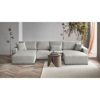 Mars Meble - PRIMO U BEIGE Narożnik z funkcją i pojemnikiem PROMOCJA