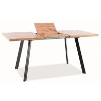SIGNAL - BRICK Stół 80x120-160x75h | Dąb Artisan | Czarny