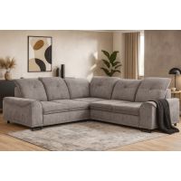 Mars Meble - BOSS XL Narożnik z funkcją spania i pojemnikiem | Taupe - Eddy 17 | PROMOCJA