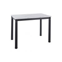 SIGNAL - DAMAR Stół 100x60 | Biały efekt marmuru | Czarny mat
