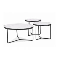 SIGNAL - DEMETER Ława | Ceramika Biały mat | Stelaż czarny