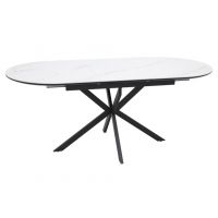 SIGNAL - GASTON CERAMIC 140 Stół rozkładany 80x140(180)x76hcm | Biały | Czarny