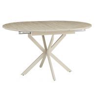 SIGNAL - GASTON CERAMIC Stół 100x100-135x75h | Travertine | Kaszmir