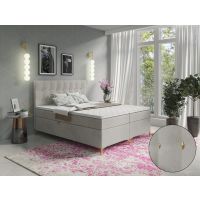 STOLLECH - GOLD Bonnell Łóżko kontynentalne z pojemnikiem ( sprężyny bonell ) | 140/200