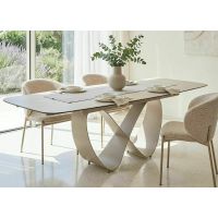 SIGNAL - INFINITY CERAMIC Stół 160-240x95cm | TRAVERTINE Beż | Stelaż Kaszmir