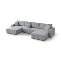 Mars Meble - PRIMO U LIGHT GREY Narożnik z funkcją i pojemnikiem PROMOCJA