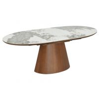 SIGNAL - MAROCCO CERAMIC 160 Stół rozkładany 90x160-200x76hcm | PANDORO Biały | Orzech
