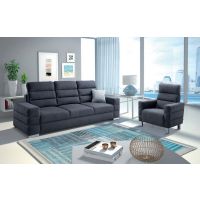 PMW - METRO 3F Sofa z funkcją spania i regulowanymi zagłowkami