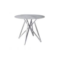 SIGNAL - MURANO Stół fi 90 | Biały połysk | Chrom