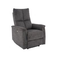 SIGNAL - NEPTUN BREGO Fotel rozkładany elektrycznie | Tkanina | Ciemny szary BREGO 18 | z MR | DOSTĘPNY OD RĘKI