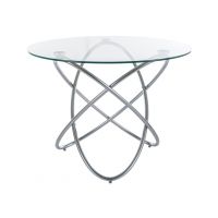 SIGNAL - ORBIT Stół 100x75hcm | Transparentny | Chrom