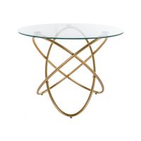 SIGNAL - ORBIT Stół 100x75hcm | Transparentny | Złoty