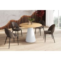 HUBERTUS - PINETO LAMI Stół 100 | Blat Dąb Słoneczny | Noga Biały mat