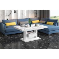 HUBERTUS - QUADRO MAX Ławostół | Marmur Marble White HG | Biały połysk