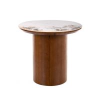 SIGNAL - RONDO CERAMIC Ława fi45x50 | Biały PANDORO | Orzech