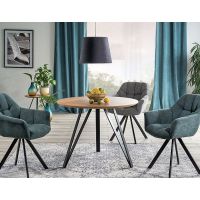 SIGNAL - TETIS Stół fi100X76h | Dąb | Czarny