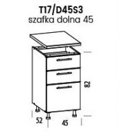 LIVEO - TIFFANY Szafka T17/D45S3 | Dolna 45 3 szuflady