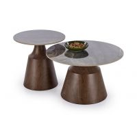 HALMAR - TOWER Ława | Zestaw | Spiek - brązowy marmur/orzech