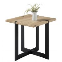 MC AKCENT - TIAGO MINI Stolik 45x45x50 drewno dębowe olejowane / metal lakier czarny mat
