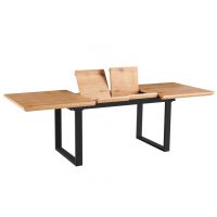 SIGNAL - UMBERTO II Stół 160x90cm | Blat okleina naturalna oraz Mdf | Dąb | Czarny