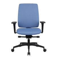 GROSPOL - VALIO Fotel Obrotowy BT Black / Chrome | Mechanizm Synchro Plus SP3 | Regulowana Głębokość Siedziska