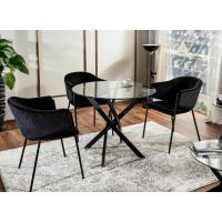 SIGNAL - AGIS Stół | Transparentny | Stelaż metal czarny mat