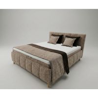 MEBLE BEST - ALBA Łóżko z pojemnikiem 160x200 | Materac HR kokos | Poduszki 6 sztuk | Pas ochronny | Tkanina Bella 10 | DOSTĘPNE OD RĘKI