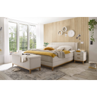 MEBLE BEST - ALING Łóżko z pojemnikiem | 160x200 | Topper Premium HR 6 cm