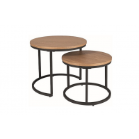 SIGNAL - AMARO Zestaw Ław | Dąb | Czarny | DOSTĘPNE OD RĘKI