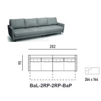 Meblomak - ARMENO Sofa BaL-2RP-2RP-BaP z funkcjią spania i pojemnikiem