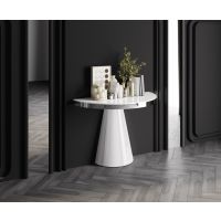 HUBERTUS - GLAMOUR AVILLA Konsola 100 | Biały połysk | Chrom