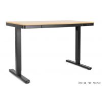 UNIQUE MEBLE - VERO Biurko z regulacją wysokości 21C-412R | Stelaż czarny - Blat kolor drewna