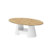 HUBERTUS - CALABRO MAX LAMI Ławostół | Blat Dąb Artisan | Noga Biały połysk