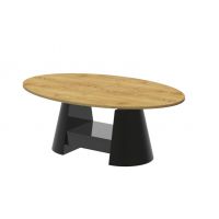 HUBERTUS - CALABRO MAX LAMI Ławostół | Blat Dąb Słoneczny | Noga Czarny połysk