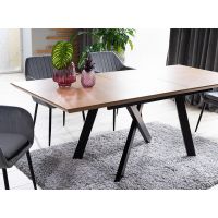 SIGNAL - CAPITOL Stół rozkładany 160(200)x90x76cm | Blat okleina dąb | Stelaż czarny