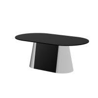 HUBERTUS - GLAMOUR CAPITOLO Stół 160-208x89 | Czarny mat | Chrom