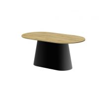 HUBERTUS - CAPITOLO LAMI Stół 160-208x89 | Blat Dąb Słoneczny | Noga Czarny połysk