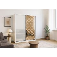 ARKOS - CARO Szafa | 200 cm | Biały połysk